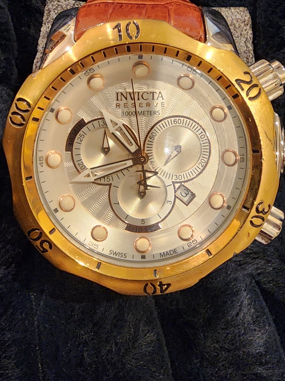Invicta Reserve Gold Tone Chronograph Watch - Gold